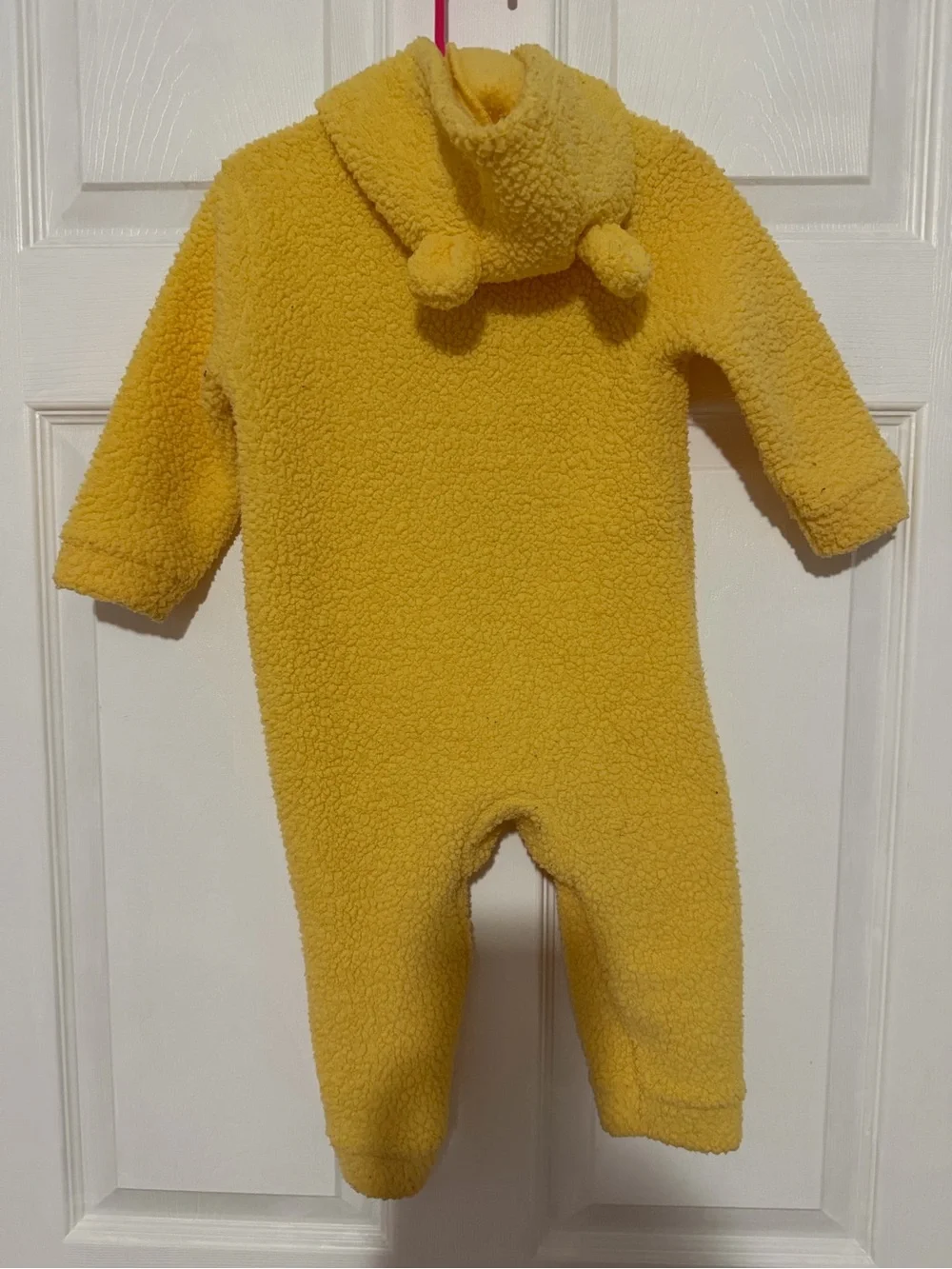 Yellow Fleece Hooded One-Piece with Winnie the Pooh
